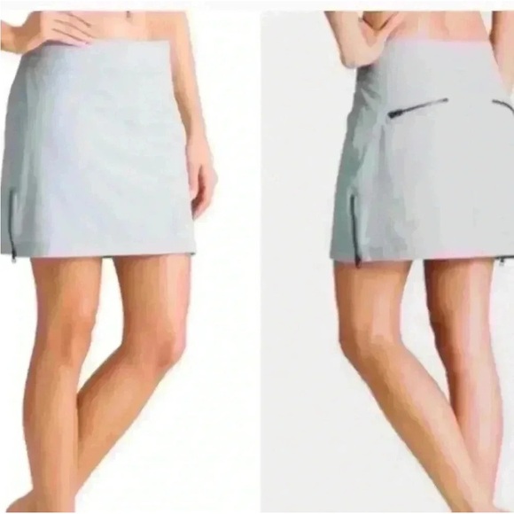 Athleta Women's Jenner Light Gray Skort Sz 2 Nylon stretch side zip - Picture 1 of 10